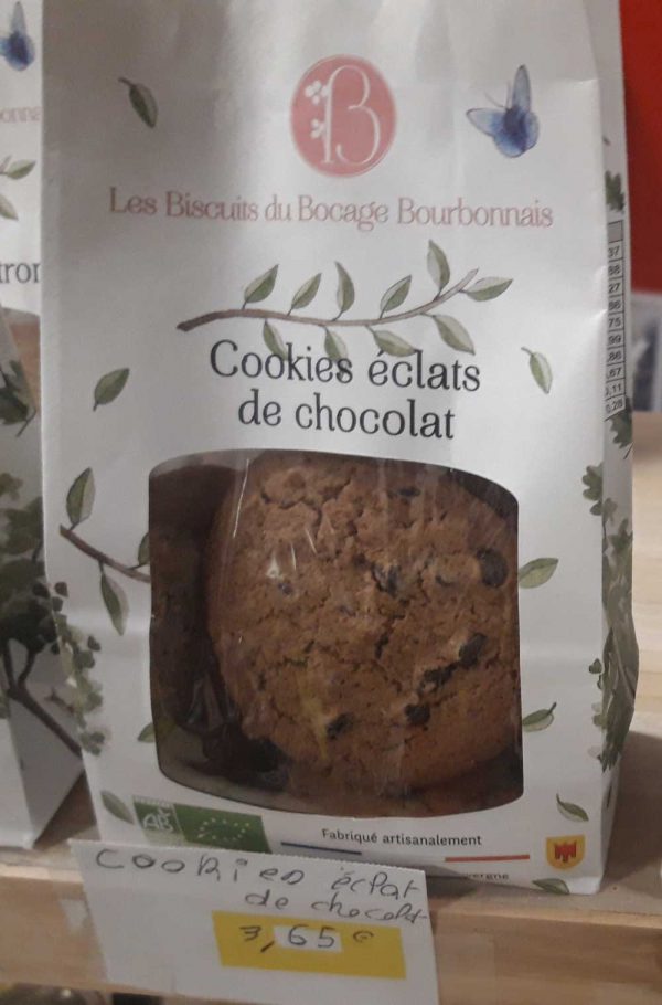 Cookies éclats de chocolat les biscuits du Bocage Bourbonnais