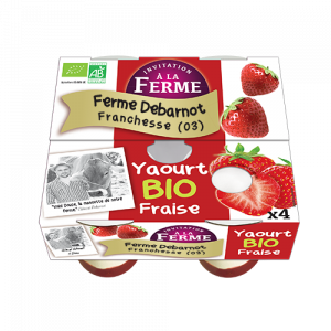 Yaourts bio fraise Ferme Debarnot Franchesse