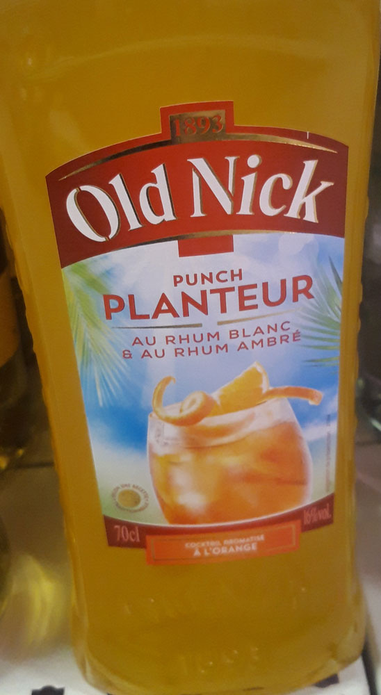 Punch Planteur Old Nick Rhum blanc et ambré